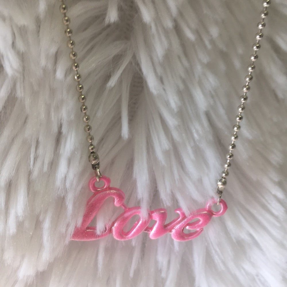 LOVE Necklace- Baby Pink